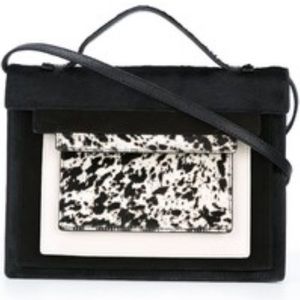 Jamin Puech Paris cow hide and suede 4-compartment handbag